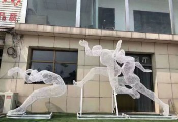 大型跑步雕塑廠家 鏤空小品  不銹鋼鏤空跑步雕塑價(jià)格