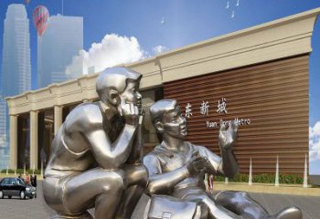 抽象學生雕塑廠家 校園教育小品  戶外不銹鋼學生雕塑定做