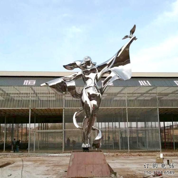 創(chuàng)意舞者雕塑廠家  戶外擺件小品 公園不銹鋼舞者雕塑廠