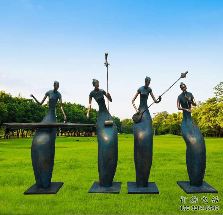 抽象樂隊雕塑廠家  幾何公園小品  戶外樂隊雕塑制作
