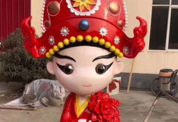 噴漆變臉雕塑廠家 中式小品  創意變臉雕塑擺件