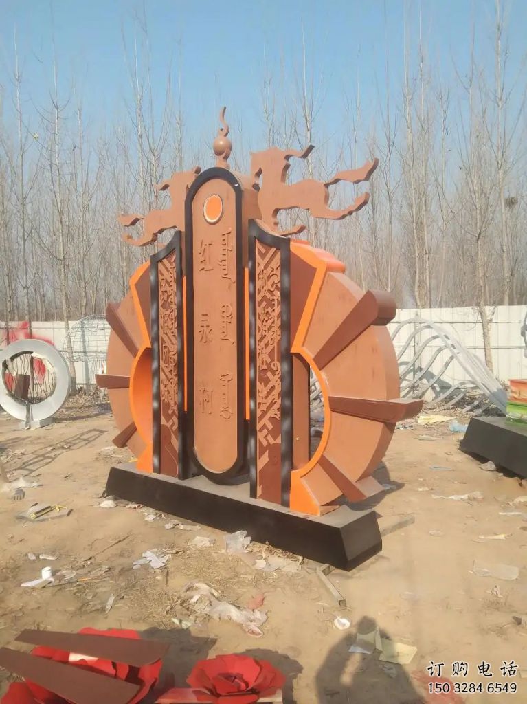 烤漆地標雕塑廠家  現(xiàn)代小品  大型不銹鋼地標雕塑擺件
