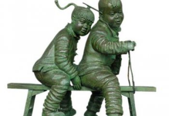 戶外公園仿古小孩雕塑