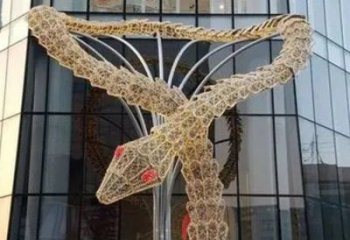 鏤空龍不銹鋼雕塑