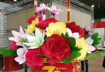 國慶節(jié)擺件 花籃雕塑廠家 不銹鋼材質(zhì)制作