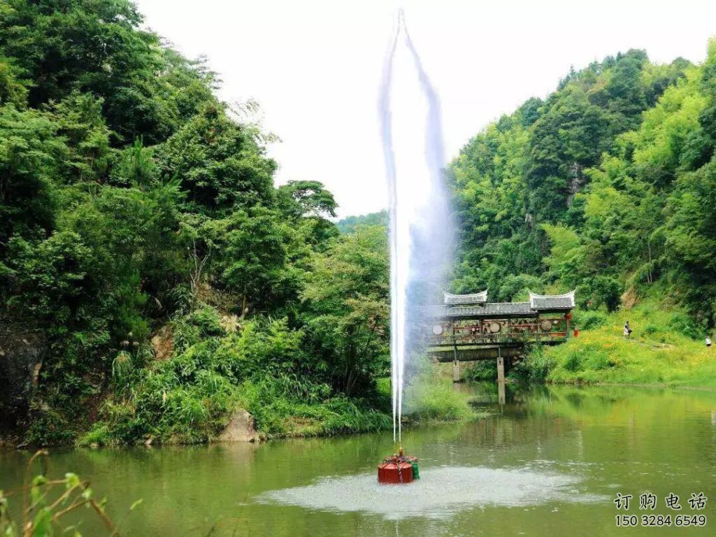 噴泉雕塑廠家，高噴方式水景，不銹鋼高噴噴泉雕塑廠家