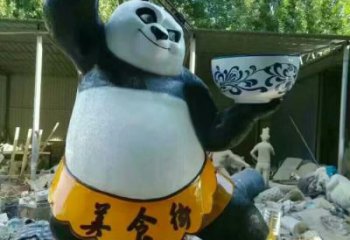 仿真熊貓雕塑加工 店門口園林雕塑 卡通動(dòng)物小品