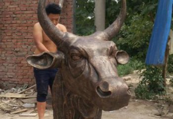 不銹鋼創意牛頭雕塑 步行街店門口雕塑 動物小品