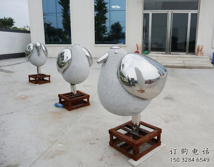安徽售樓部鳥(niǎo)類雕塑，家禽小品，拋光工藝