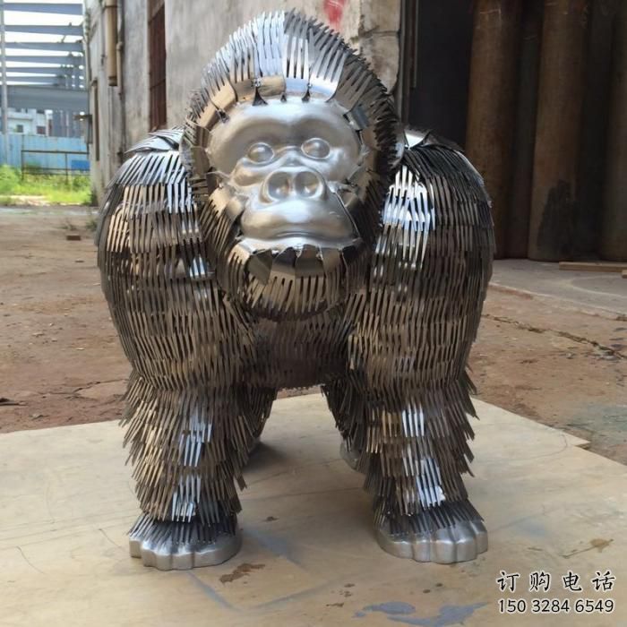 浙江庭院猩猩雕塑，動物主題，拉絲工藝