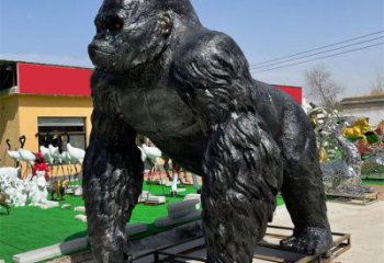 河北酒店猩猩雕塑，家禽主題，鍍銅工藝