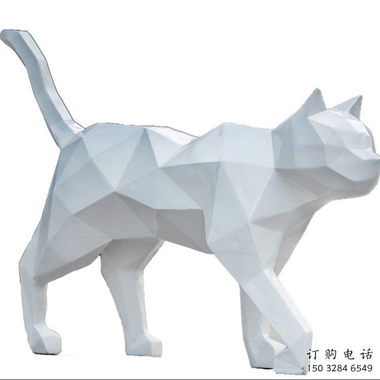 小區貓咪雕塑廠家，拉絲海洋雕塑，抽象效果