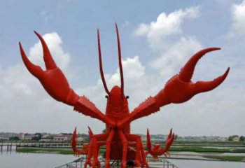 生產彩繪龍蝦雕塑 仿真動物雕塑 步行街擺件
