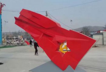 售樓部黨徽雕塑生產(chǎn)商，戶外景觀雕塑，烤漆題材