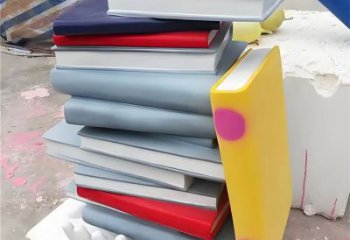 書(shū)雕塑廠家，重疊造型結(jié)構(gòu)，公園戶外不銹鋼雕塑 (1)