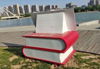 書雕塑廠家，重疊造型結(jié)構(gòu)，公園戶外不銹鋼雕塑 (7)