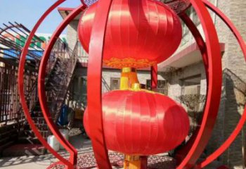 承接城市燈籠雕塑廠家，烤漆工藝雕塑，公園廣場擺件