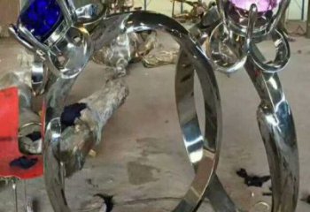 供應鏤空指環雕塑 噴水園林標識雕塑 住宅小區戒指環雕塑