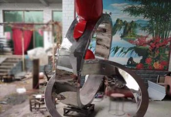 歐式指環(huán)雕塑 抽象希望標識雕塑 標識戒指環(huán)雕塑實景圖