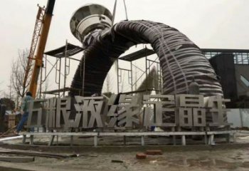 中式指環雕塑生產商 啞光標識雕塑 游樂場戒指環雕塑效果圖