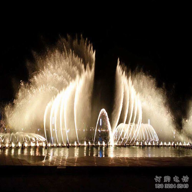 水景程控噴泉雕塑，高噴循環噴水方式設計制作