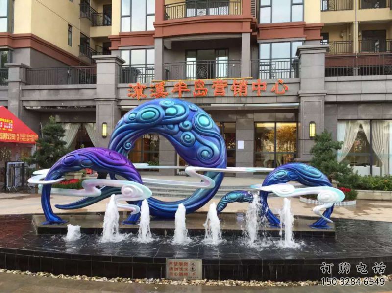 地產(chǎn)噴泉雕塑，程控設(shè)計(jì)，程控旱地噴泉雕塑