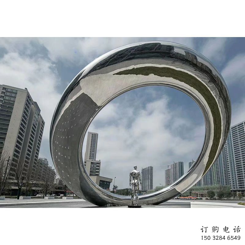 鏤空圓環雕塑，噴水景觀雕塑，噴泉結構形式