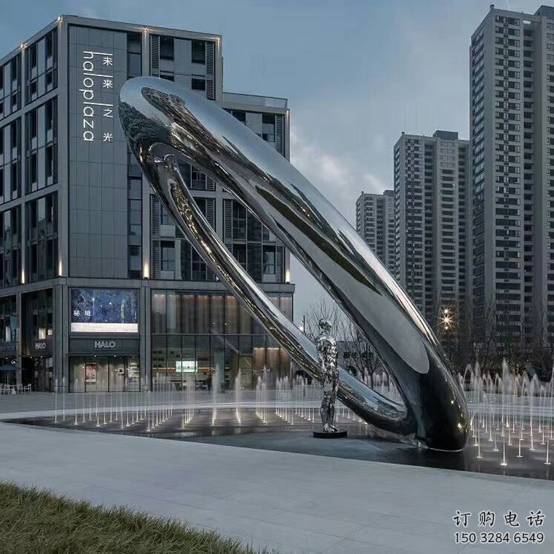 制作圓環(huán)雕塑，噴泉組合體，旱地圓環(huán)噴泉雕塑類型