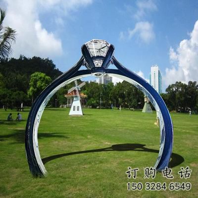 戒指大門雕塑，現代景觀小品，不銹鋼戒指拱門雕塑