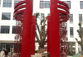 鏤空烤漆不銹鋼大門雕塑，拱門藝術結構