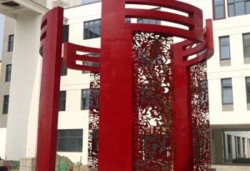 鏤空門套雕塑，烤漆工藝，不銹鋼鏤空門套雕塑