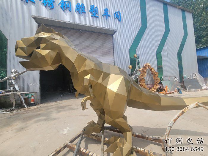 景觀恐龍雕塑優(yōu)選，陸地?cái)[件，藝術(shù)幾何恐龍雕塑供應(yīng)