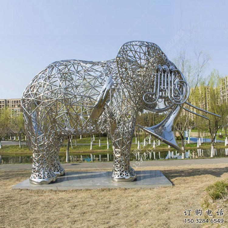 大象雕塑承接，動物鏤空雕塑，鏤空大象雕塑定制