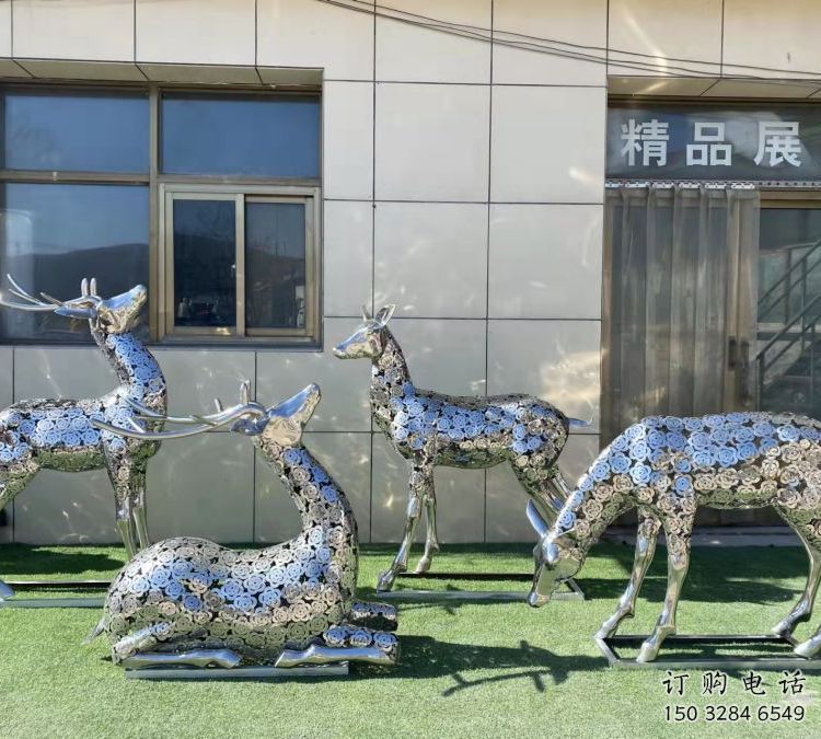 小鹿雕塑供需，標(biāo)識雕塑，景觀鏤空小鹿雕塑制造商