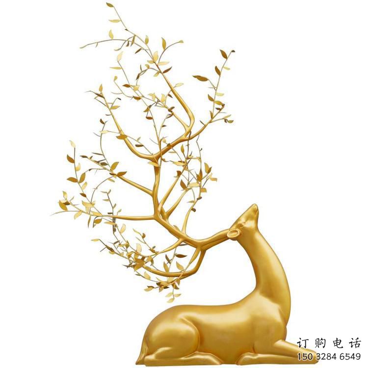 烤漆梅花鹿雕塑生產(chǎn)，廣場雕塑，仿真梅花鹿雕塑展品
