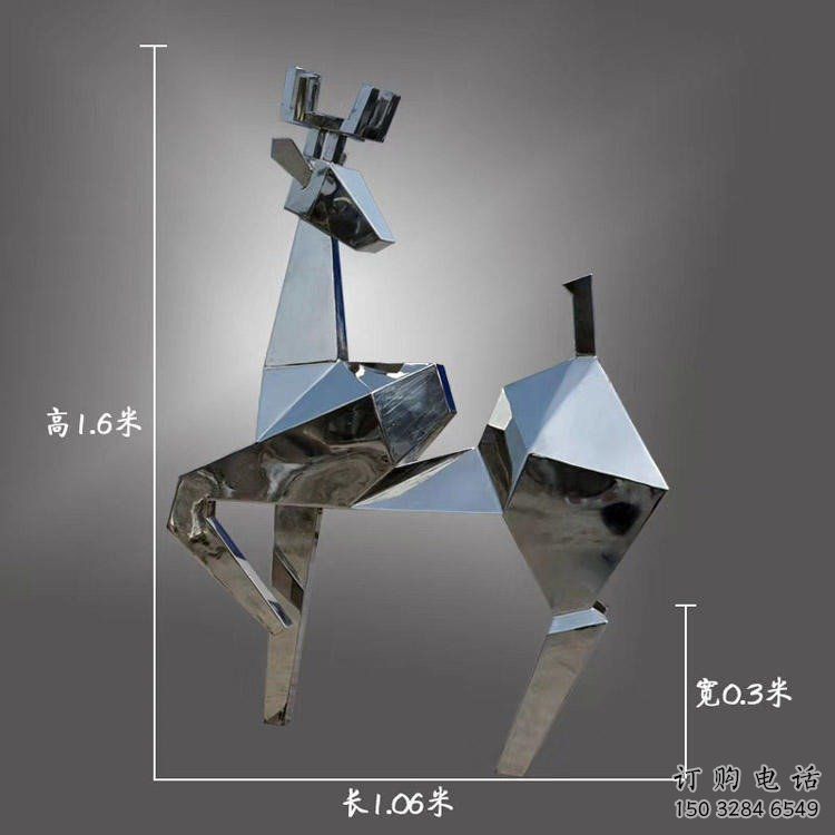 現(xiàn)代小鹿雕塑展品，室外軟裝，展示切面小鹿雕塑訂做