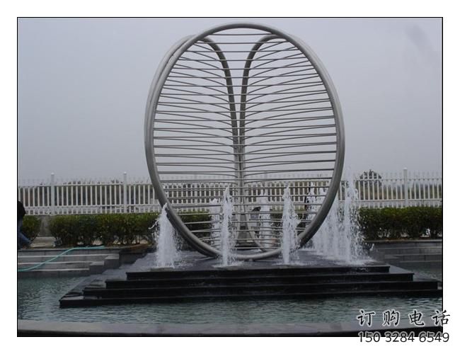 噴泉圓環(huán)雕塑，水景藝術(shù)結(jié)構(gòu)，旱地水景噴泉雕塑