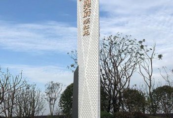 鏤空工藝導向牌雕塑，不銹鋼鏤空工藝制作