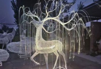 景觀梅花鹿雕塑工程，公園雕塑，燈光梅花鹿雕塑供求