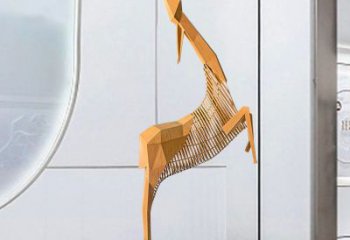 商場小鹿雕塑展品，景觀概念，幾何鏤空小鹿雕塑優選