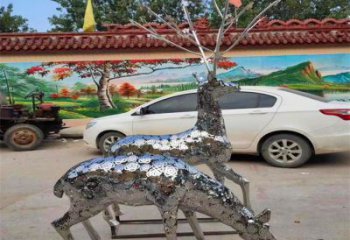 小鹿雕塑擺件制造，酒店擺件，景觀鏤空小鹿雕塑選定