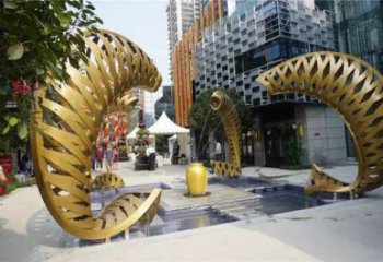 鏤空魚噴泉雕塑，噴水形式設計，地面旱泉雕塑小品
