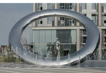小區圓環雕塑，水簾噴泉雕塑，水景藝術效果