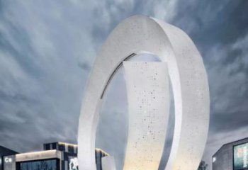圓環噴泉雕塑制作，噴水原理，噴水圓環雕塑廠家