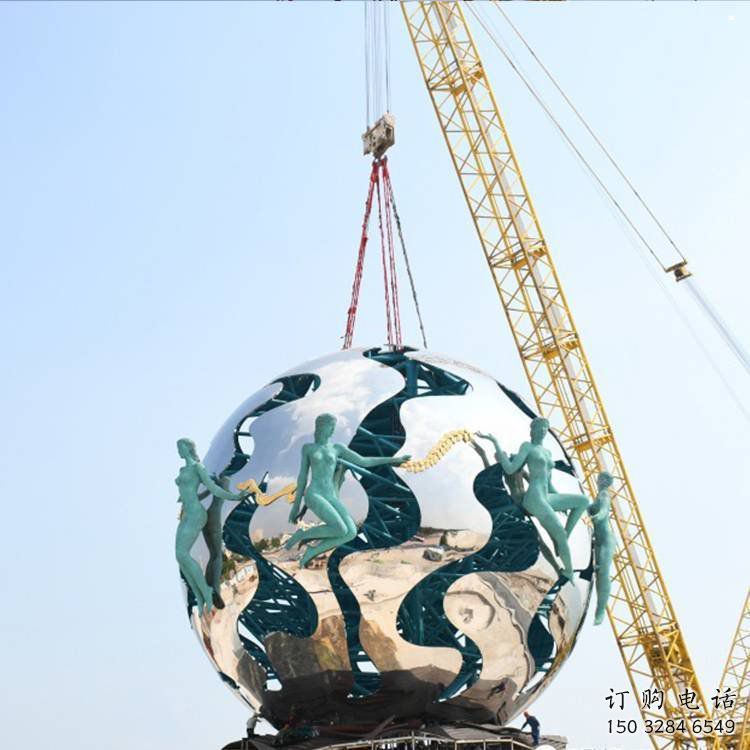 地球雕塑優選，陸地擺件，地球天使雕塑制作廠家