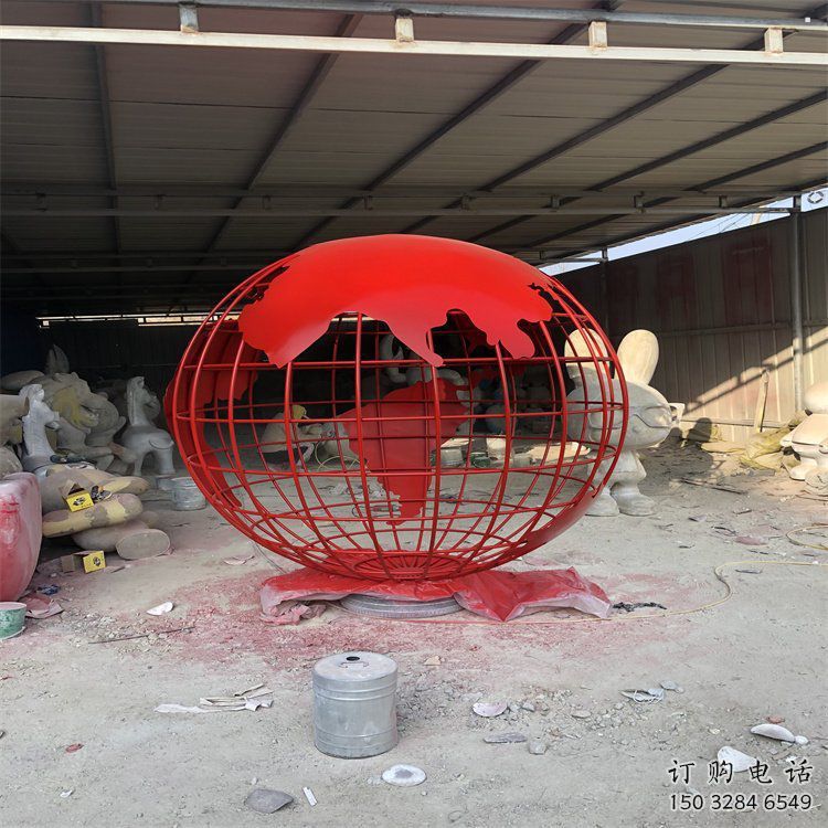 地球儀雕塑制造商，城區(qū)小品，烤漆地球儀雕塑制作廠家