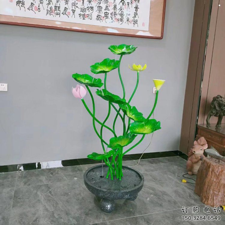 荷花雕塑異型優選，城市裝飾，展示荷花雕塑定做