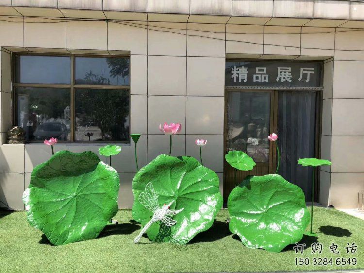 荷葉雕塑通用，陸地擺件，各類仿真荷葉雕塑點擊