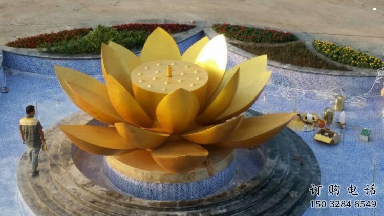 金蓮花雕塑供求，中式工藝，不銹鋼金蓮花雕塑廠家