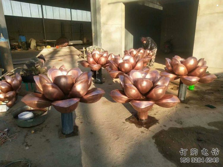 水蓮花雕塑觀(guān)賞型，戶(hù)外擺放，藝術(shù)水蓮花銅雕塑定制